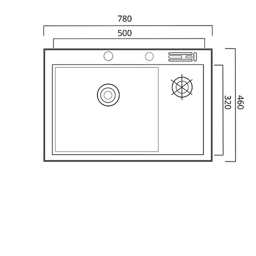 Кухонна мийка чорна PVD 78x46 Platinum Handmade, Чорний - фото 2