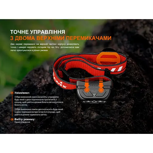 Налобний ліхтар Fenix HL18R-T V2.0 800лм 125м (10 режимів) Чорний - фото 5