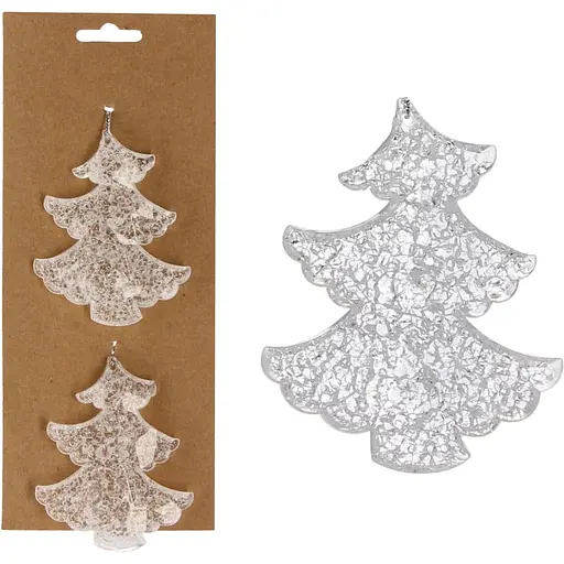 Елочное украшение Chomik Елка 9 см прозрачно-белая 2 шт. (WAD0868) - фото 2