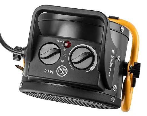 Теплова гармата Neo Tools 2,0 кВт, площа обігріву 20 кв.м., підлоговий, чорний (90-062) - фото 3