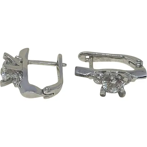 Срібні сережки Qvaliz з фіанітами. 90201007