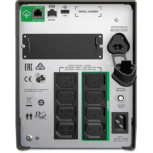 ДБЖ APC Smart-UPS 1000VA/700W, LCD, USB, SmartConnect, 8xC13 - фото 2