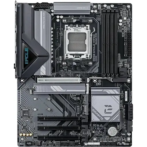 Материнская плата Gigabyte AM5 B850 EAGLE WIFI6E, B850, 4xDDR5, Int.Video (CPU), 4xSATA3, 3xM.2, 1xPCI-E 5.0 x16, 3xPCI-E 3.0 x16, Realtek 7.1, Realtek GbE, WiFi 6E, Bluetooth 5.3, 8xUSB 3.2 / 8xUSB 2.0, HDMI/DP, ATX