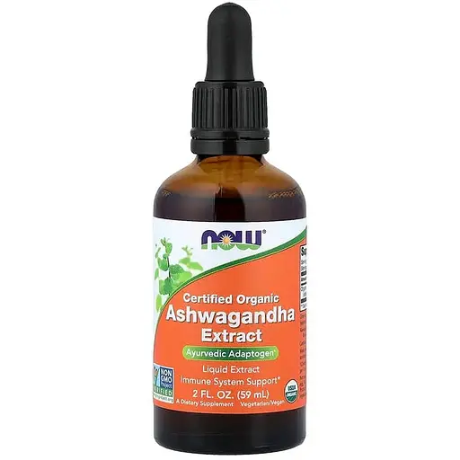Рідка ашваганда NOW Certified Organic Ashwagandha Extract, 59 мл - фото 1