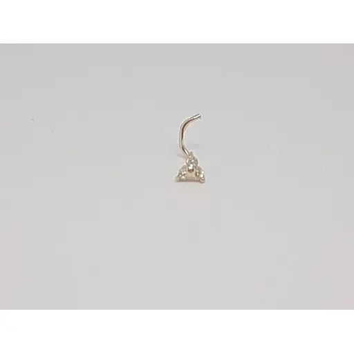 Золотая серьга-пирсинг в нос Dear с фианитами. 1039.1 - фото 3