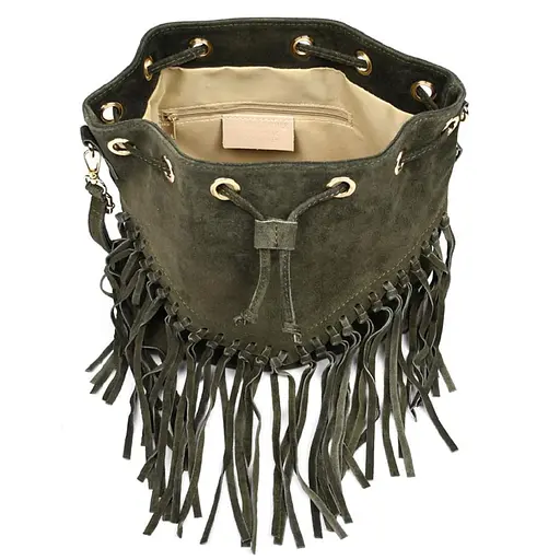 Женская замшевая сумка на плечо Firenze 25х26х13 см sum0028554 - фото 8