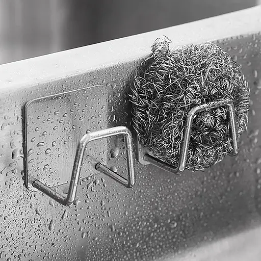 Тримач підставка для губки в раковину на кухню або рушника у ванну з нержавіючої сталі, Yu Xin Сріблястий 86584 - фото 7