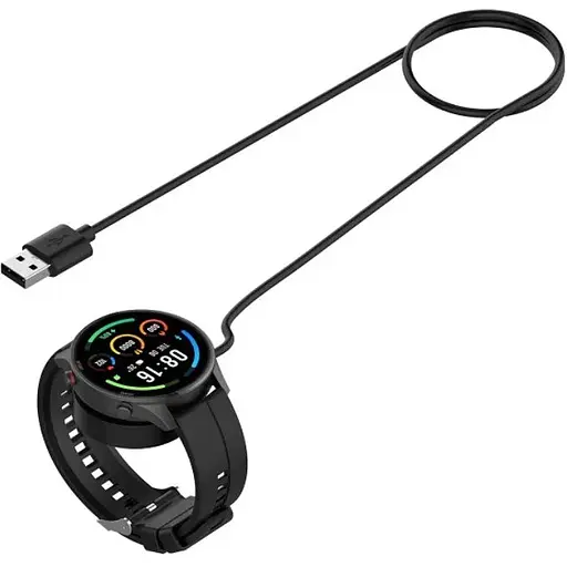 Зарядное устройство DK для Xiaomi Mi Watch Color Sport кабель (1m) USB (014451) (black) - фото 2