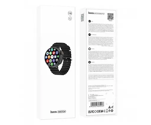 Розумний годинник Hoco Smart Sports Watch Y18 call version з функцією дзвінка чорний (6942007605243) - фото 3