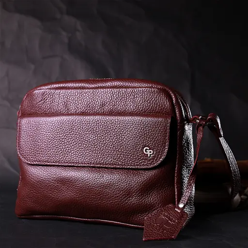 Кожаная женская сумка Grande Pelle 23х17х7 см sum0023597 - фото 7