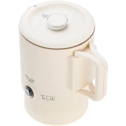 Электрочайник Adler AD 1388b дорожный 650 Вт/ 0,8 л/ двойные стенки/ автовыключение/бежевый - фото 3