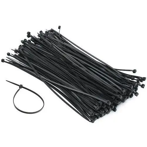 Стяжки для кабелю, 200 мм х 3.6 мм, 100 шт, чорні, Patron (PLA-3.6-200-BL) - фото 1