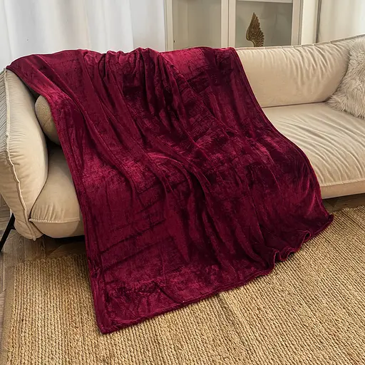 Плед Love You 150 x 200 см велсофт бордовый (8197) - фото 1