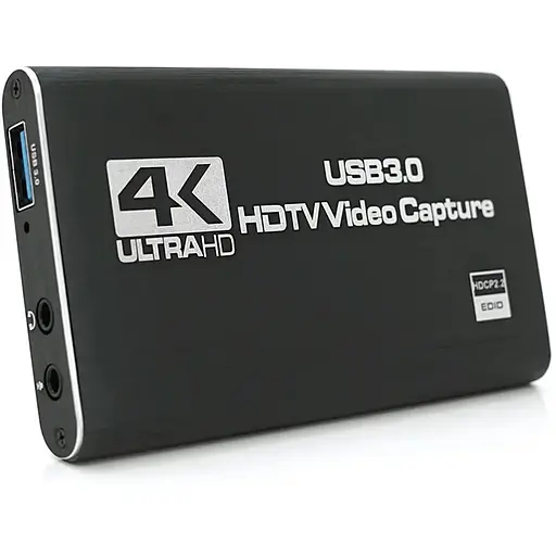 Внешняя карта видеозахвата 4К HDMI-USB 3.0, для захвата и записи видео с экрана компьютера+ микрофонный вход и выход на наушники