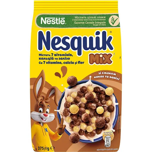 Сухий сніданок Nesquik Mix з вітамінами та мінеральними речовинами 375 г