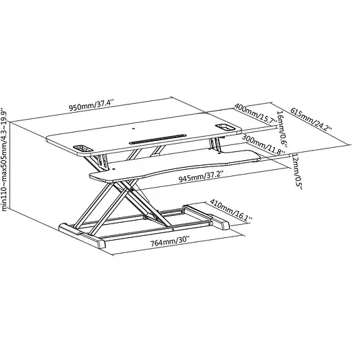 Підставка для монітора Digitus Ergonomic Workspace Riser (DA-90380-1) [134123] - фото 7