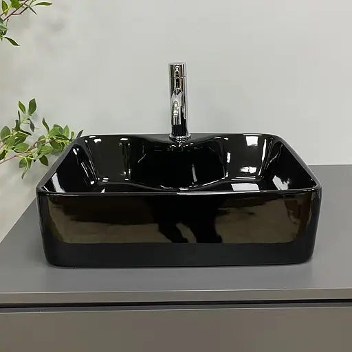 Умивальник VBI Forli black glossy накладний VBI-011106, Чорний - фото 3