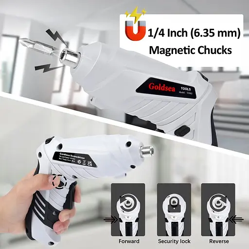 Електрична викрутка, акумуляторний акумуляторний інструмент Goldsea Cordless Screwcrew та набір бездротових електричних викруток - фото 4