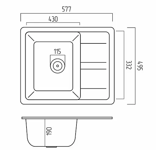 Кухонна мийка Platinum 5851 ARIA (SP000033278) - фото 5