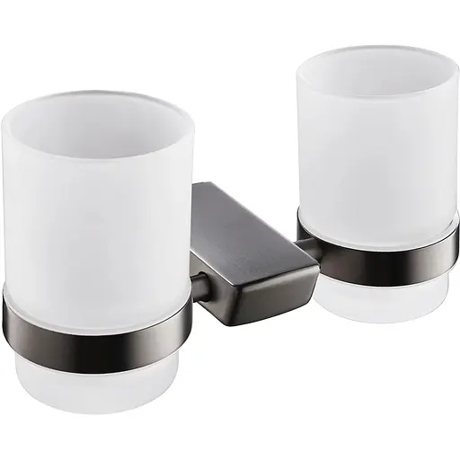 Склянка подвійна для ванної кімнати Imprese Grafiky чорний нікель ZMK041807240 графіт - фото 1