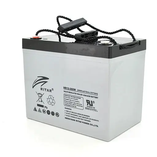 Аккумуляторная батарея AGM RITAR HR12280W, Gray Case, 12V 75.0Ah ( 260 х 169 х 211 (219 ) 24.80kg Q1
