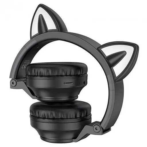 Беспроводные Bluetooth наушники Borofone BO18 Cat Ear черный - фото 4