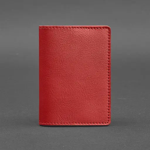 Кожаная обложка для паспорта и военного билета 1.3 красная - фото 5