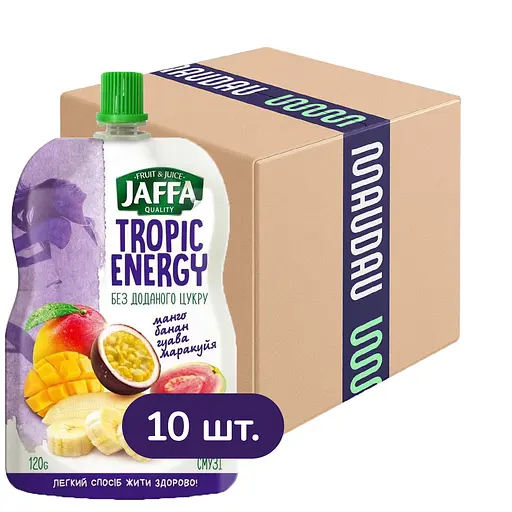 Упаковка смузи Jaffa Tropic Energy Манго-банан-гуава-маракуйя 1.2 кг (120 г x 10 шт.)