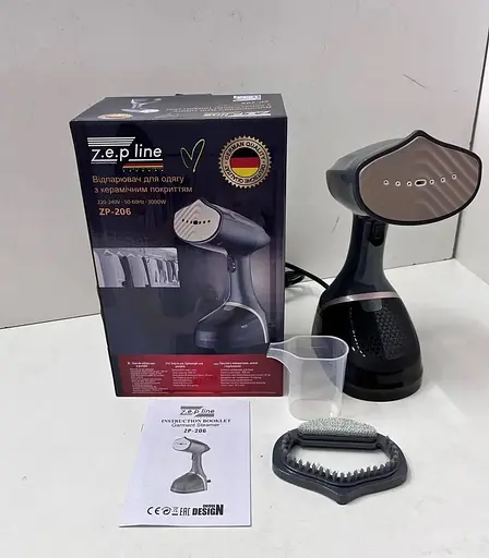 Ручний вертикальний відпарювач Zepline ZP-206 з керамічним покриттям 3000 Вт для одягу 4500 мл Сірий - фото 8