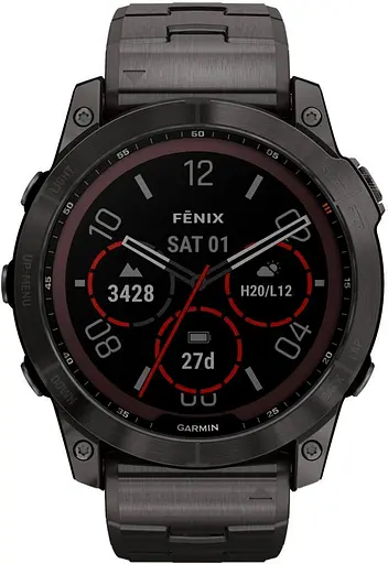 Смарт-годинник Garmin Fenix 7X Sapphire Solar Edition Carbon Grey DLC Titanium with Carbon Grey DLC Vented Titanium Band 010-02541-27 (78193) - фото 2