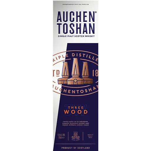 Виски Auchentoshan Three Wood Single Malt Scotch Whisky, 43%, 0,7 л - фото 2