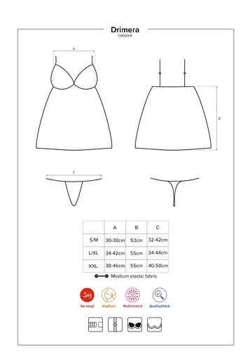 Сексуальний комплект Obsessive Drimera S/M синій - фото 6