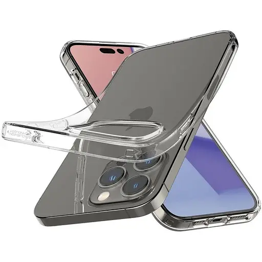 Оригинальный прозрачный силиконовый чехол Spigen Liquid Crystal Flex для iPhone 14 Pro Crystal ACS04663 - фото 9
