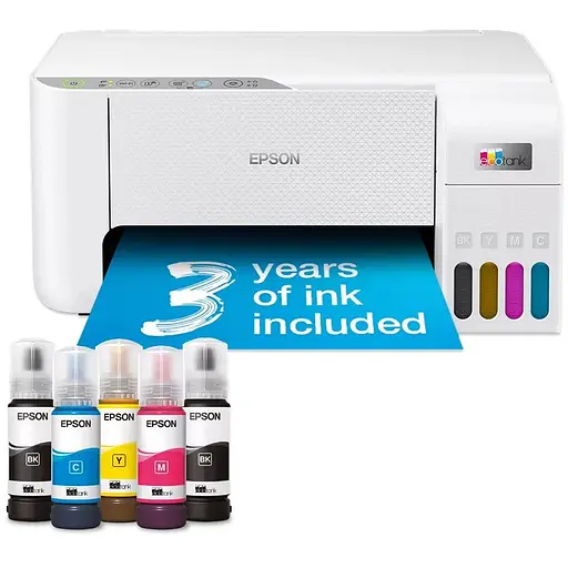 БФП струменевий кольоровий A4 Epson L3276, білий, WiFi, 5760х1440 dpi, до 33/15 стор/хв, USB, вбудоване СБПЧ, чорнило Epson 103 - фото 1