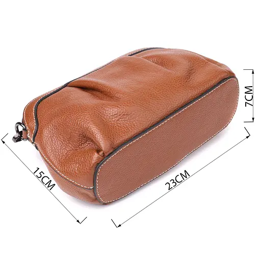 Жіноча сумка з драпіруванням з натуральної шкіри Vintage 23х15х7 см 000315804 - фото 4