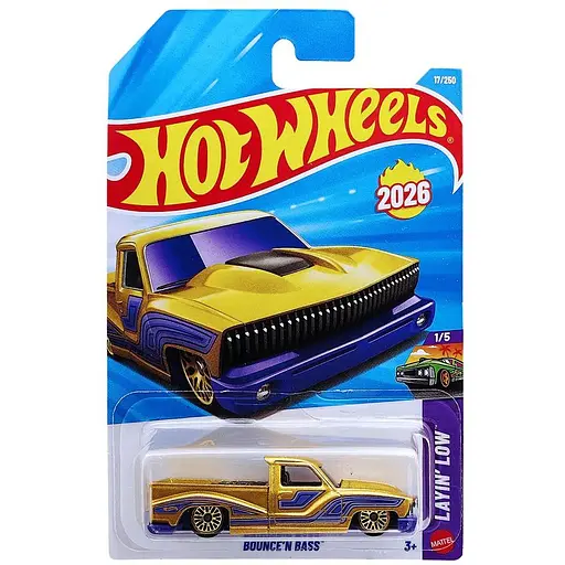 Базовая машинка Hot Wheels Layin' Low Bounce'n Bass желтая (5785) JJH32-N521 - фото 1