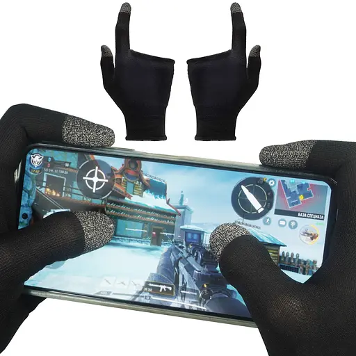 Ігрові сенсорні рукавички для гри на телефоні, смартфоні айфоні планшет Memo GG02 Black (18548) - фото 5