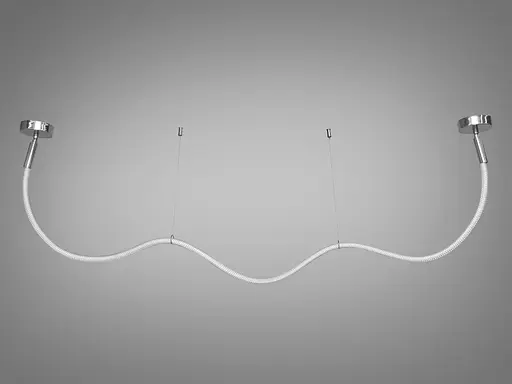 Современная светодиодная люстра шланг мощностью 22Вт, хром. - фото 1
