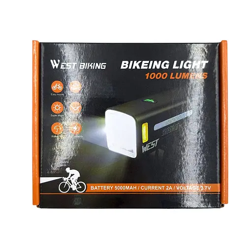 Велосипедная передняя фара West Biking YP0701454 1000 Lm 1 Led черный (G0001994) - фото 8