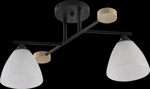 Люстра стельова V XA1528/2 BK+WOOD - фото 2