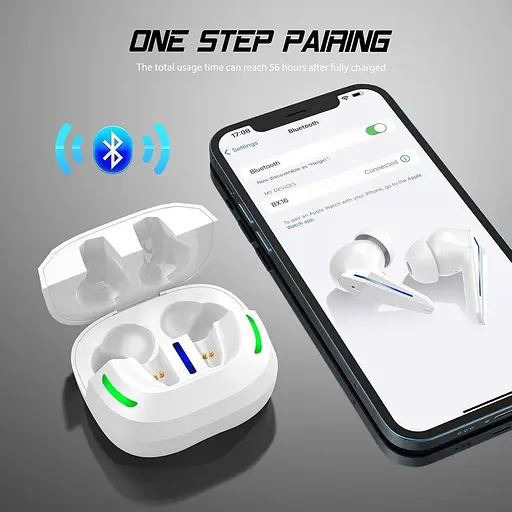 Ігрові бездротові навушники BX16 Gaming TWS білий - фото 3