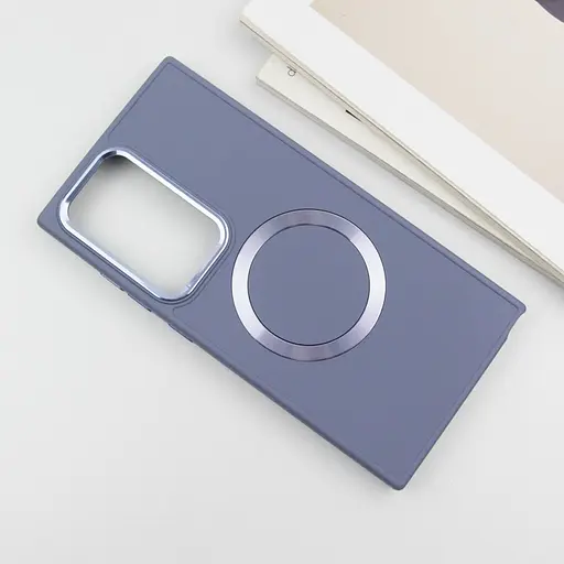 TPU чехол Epik Bonbon Metal Style with MagSafe для Samsung Galaxy S24 Ultra Серый / Lavender - фото 3