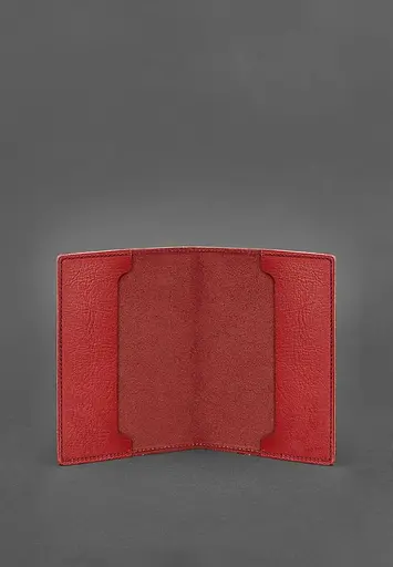 Кожаная обложка для удостоверения офицера 9.0 красная - фото 3