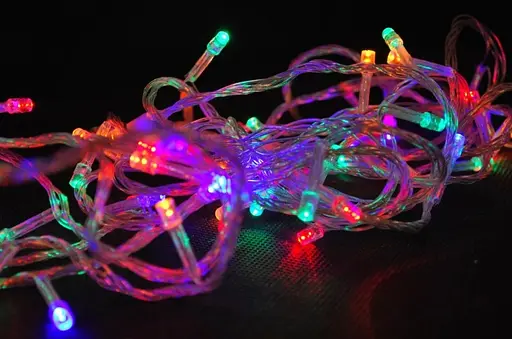 Гирлянда внешняя прямая 200 led RGB color (белый провод) 5мм 20м - фото 3