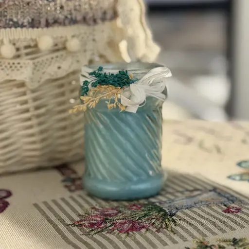 Пасхальная свеча голубая в баночке большая MIS LT - фото 1