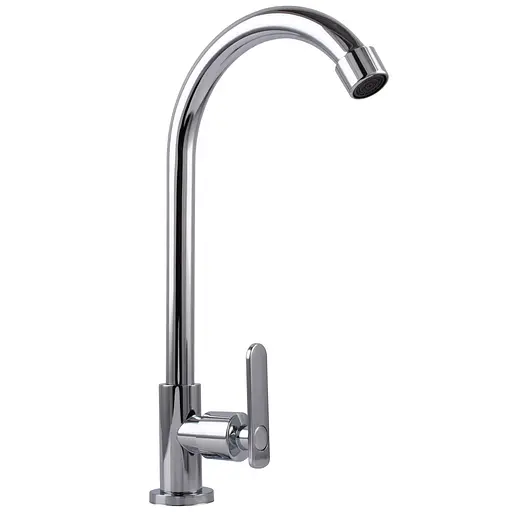 Монокран для умывальника Domino DCC-0001M однорычажный поворотный из нержавеющей стали хромированный - фото 3