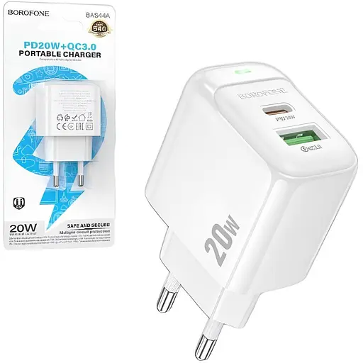 МЗП Borofone BAS14A PD20W+QC3.0 белый