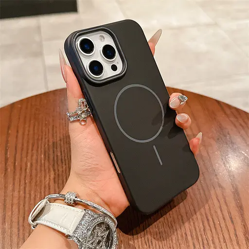 Чехол для iPhone 16e с MagSafe, защитный, глянцевый, с мягкой подкладкой, черный - фото 3