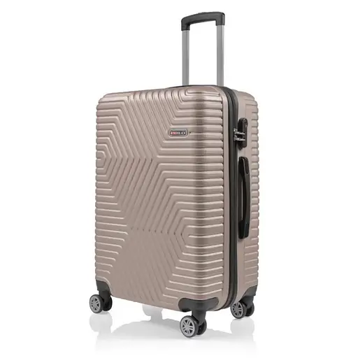 Чемодан Большой (L) Поликарбонат На 4-х Двойных Колесах 120Л POLO ПК004-L Бежевый