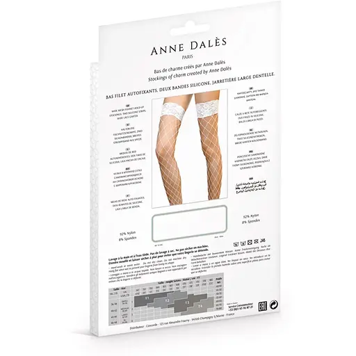 Чулки в крупную сетку Anne De Ales Erica T4 White - фото 3